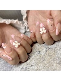 リボンガーリーネイル