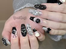 ダークハニー 原宿店(Dark Honey)/バレエコア薔薇フレンチネイル