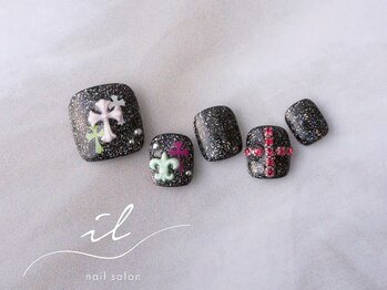 イル 神戸店/クロム×フットネイル