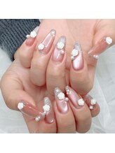 エミーネイル(Amie NAIL)/ホワイトローズネイル