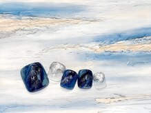 ネイルサロン&スクール ジーナ(GINA)/ネイビーとシルバーのニュアンス