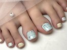 爽やかチェックネイル