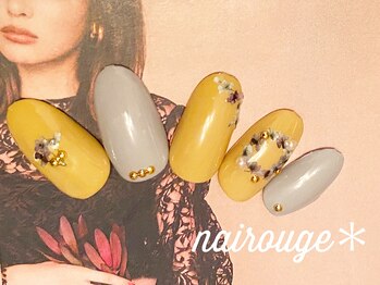 ネイル―ジュ 札幌大通店(nairouge*)/秋の押し花ネイル♪