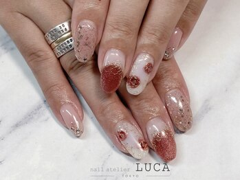 ネイルアトリエルカ(nail atelier LUCA)/W-161 大人可愛い薔薇ネイル