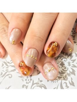 アオヤ(h/n collection AWOYA)/べっ甲ネイル