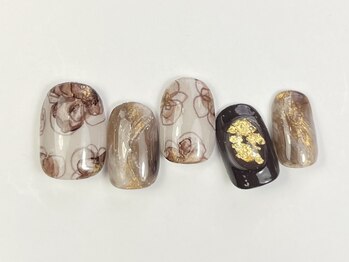 クレモアネイル 池袋西口店(CLEMORE NAIL)/色鉛筆フラワーネイル
