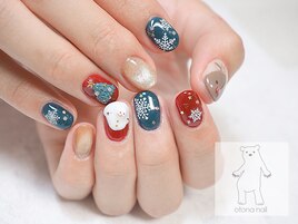 クリスマスネイル 雪だるま