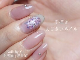 手描き♪紫陽花ネイル