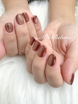 ブラウンマグネットネイル