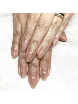 ヒールネイル(heal nail)/シンプル ラメ×ライン