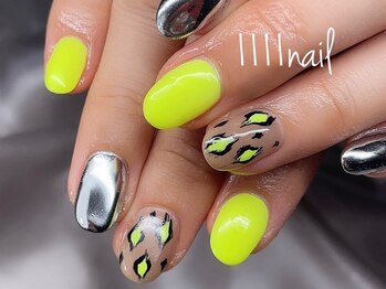 イチイチイチイチネイル(1111nail)/春っぽイエロー×レオパ♪