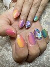 夏ネイル　星パーツ
