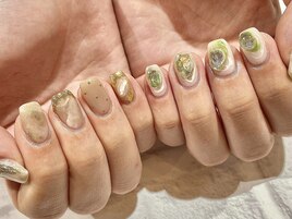 抹茶ミルクちぐはぐネイル★