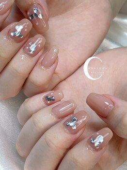 シュシュ(Chou chou)/埋め込みハートホロネイル