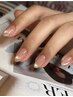 【Hand】うる艶マグネットワンカラー＋先端ラメライン　¥6480