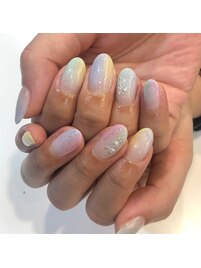 パステル塗りかけネイル