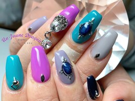 【自爪ネイル】寒色ネイル