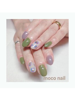 モコネイル(moco nail)/☆ワンカラー2本アート☆