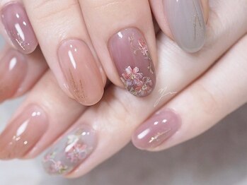 ネイルズ バイ ユイ 外苑前(Nails by Yui)/手描きフラワーネイル