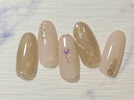 押し花×ニュアンスネイル
