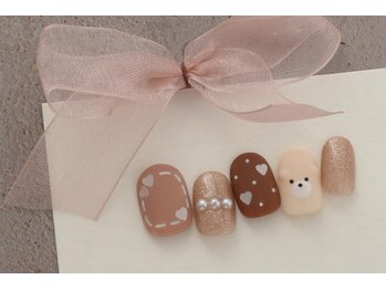 ネイルサロンプリッシュ 横浜店(prish)/2月号 7000円 くま ハートホロ