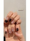 ショートバレンタインネイル