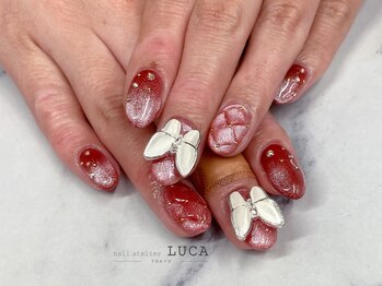 ネイルアトリエルカ(nail atelier LUCA)/M-100 蝶々キルティングネイル