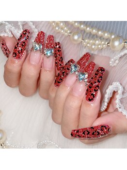 アイカ(Aika)/赤フラッシュネイル