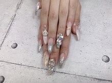 ネイル ビューティーマジック 葛西本店/ロングキラキラストーンネイル