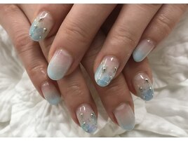 涼しげブルーネイル♪