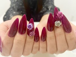 ワインレッドxラメ