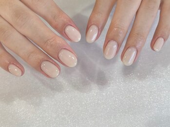 アルティノ ネイル ガーデン(altino nail garden)/シアー×ホワイト×冬ネイル×雪