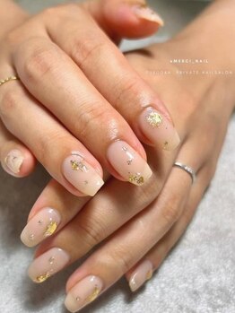 メルシーネイル(merci nail)の写真/オフィスにぴったり◎フラッシュ/マグネット♪シンプルの中にもこだわりが光る上品な指先で好印象を♪