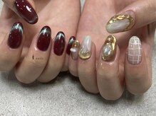 アイネイルズ 渋谷店(I nails)/【Kana.y】アシメ赤マグネット