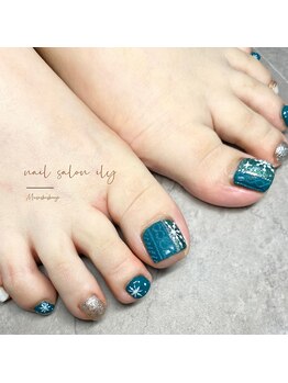 クリスマスフットネイル