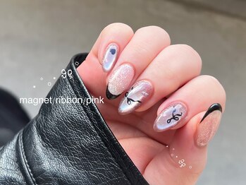 アントレッド(entraide)/ribbon/ magnet/pink