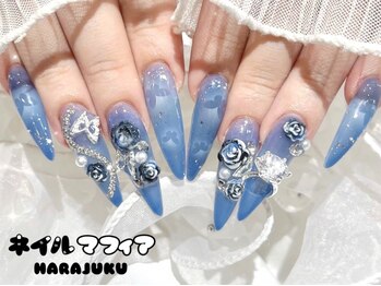 ネイルマフィア 原宿(NAIL MAFIA)の写真/「整った綺麗なスカルプの形」×「均等の厚み」で最強卍''盛り盛りにパーツやアートをオーダーしちゃって★