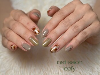 ニュアンス系　秋ネイル