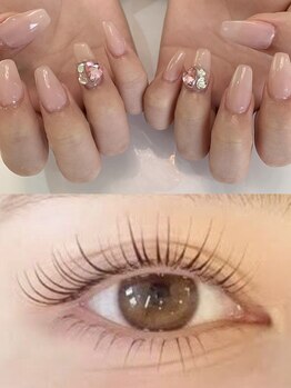 クルーシャー(Nail&Jewery CLOUCHER)の写真/水戸駅北口すぐ★《ネイル×まつ毛の同時施術で時短！》全メニュー組合せ自由＆妥協なしの高品質を。