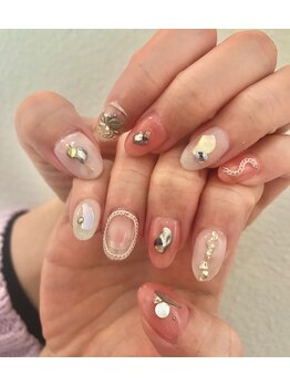ニキ ヘアー ネイル(niki hair nail)/ピンクチェーン