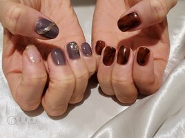 【パラジェル】ちぐはぐネイル