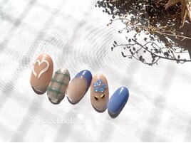 韓国ネイル　ハート　花