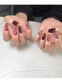 ボルドー×縦グラデ