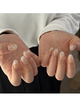 シアン(cyaan)/ホワイトラメネイル