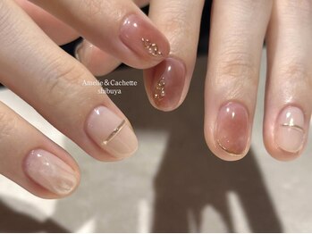 アメリアンドカシェット(Amelie&Cachette)/ニュアンスネイル:aoi