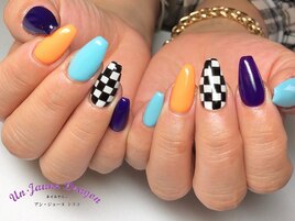 【自爪ネイル】カラフルネイル