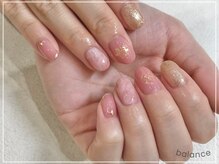 バランス 泉中央店(balance)/ゴールドラメ ×マーブルネイル