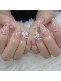 推し活リボンガーリーネイル