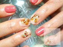 オトナネイル(otona nail)/べっ甲フラワーの秋冬ネイル