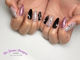 【ロングネイル】ツイードネイル